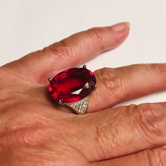 Pink Tourmaline 925 Sterling Silver Ring - Picture 1 of 5
